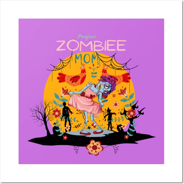 Zombie mom halloween funny Wall Art by Greenmillion